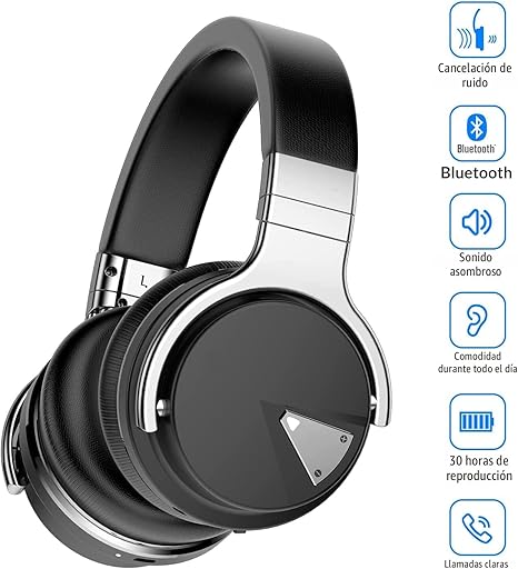 Audífonos clásicos con cancelación activa de ruido vendidos un millón de veces en 10 años con cancelación de ruido mejorada, Bluetooth inalámbricos con sonido HD, graves profundos y